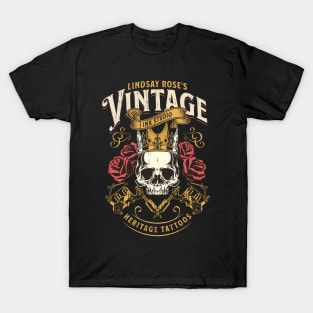 Vintage tattoo retro style skull distressed T-Shirt